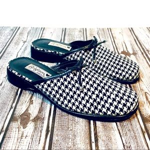 Vintage Brighton ‘Holly’ Houndstooth mules